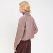 Sweat col roul&eacute; manches longues terracotta femme