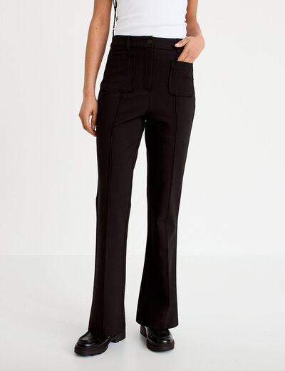 Pantalon bootcut taille standard noir femme