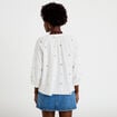 Blouse ample col tunisien manches 3/4 ecru femme