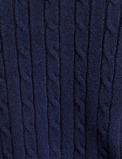 Gilet manches longues ajust&eacute; bleu marine femme