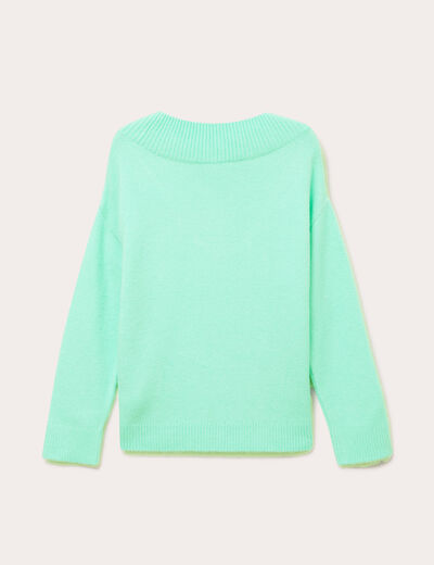Pull oversize col v manches longues vert menthe femme