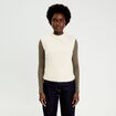 Pull sans manches ecru femme