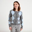 Cardigan col rond manches longues gris fonc&eacute; femme