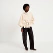 Poncho en fausse fourrure ivoire femme