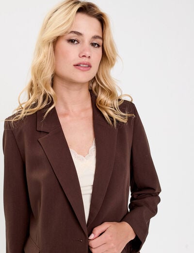 Veste esprit blazer marron fonc&eacute; femme
