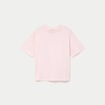 T-shirt col rond manches courtes rose clair femme