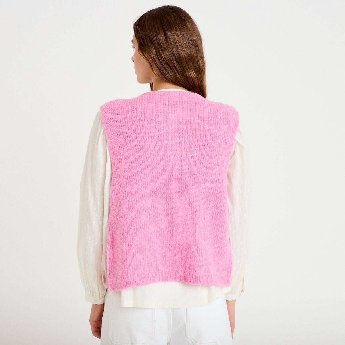 Gilet sans manches rose fushia femme