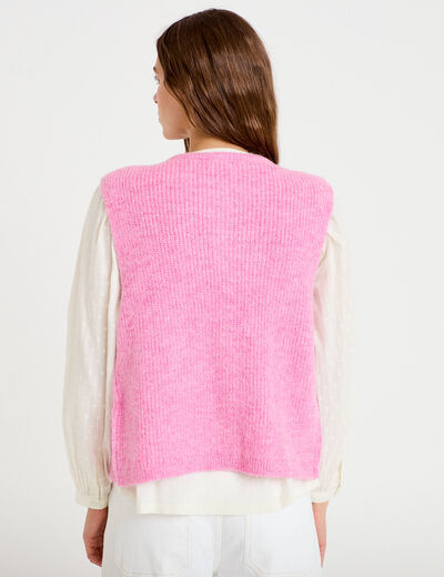 Gilet sans manches rose fushia femme
