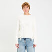 Pull &agrave; torsades ecru femme