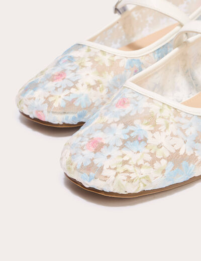 Ballerines en dentelle ecru femme