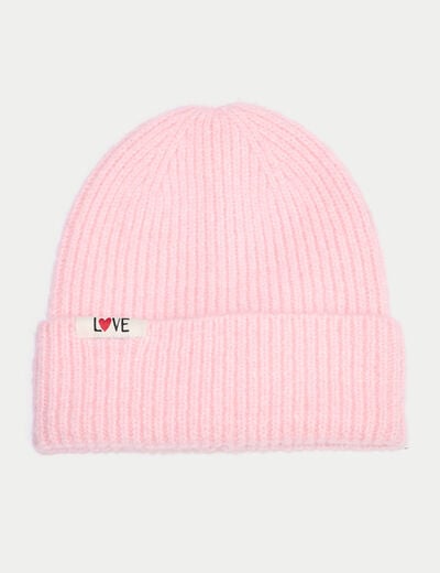 Bonnet rose clair femme