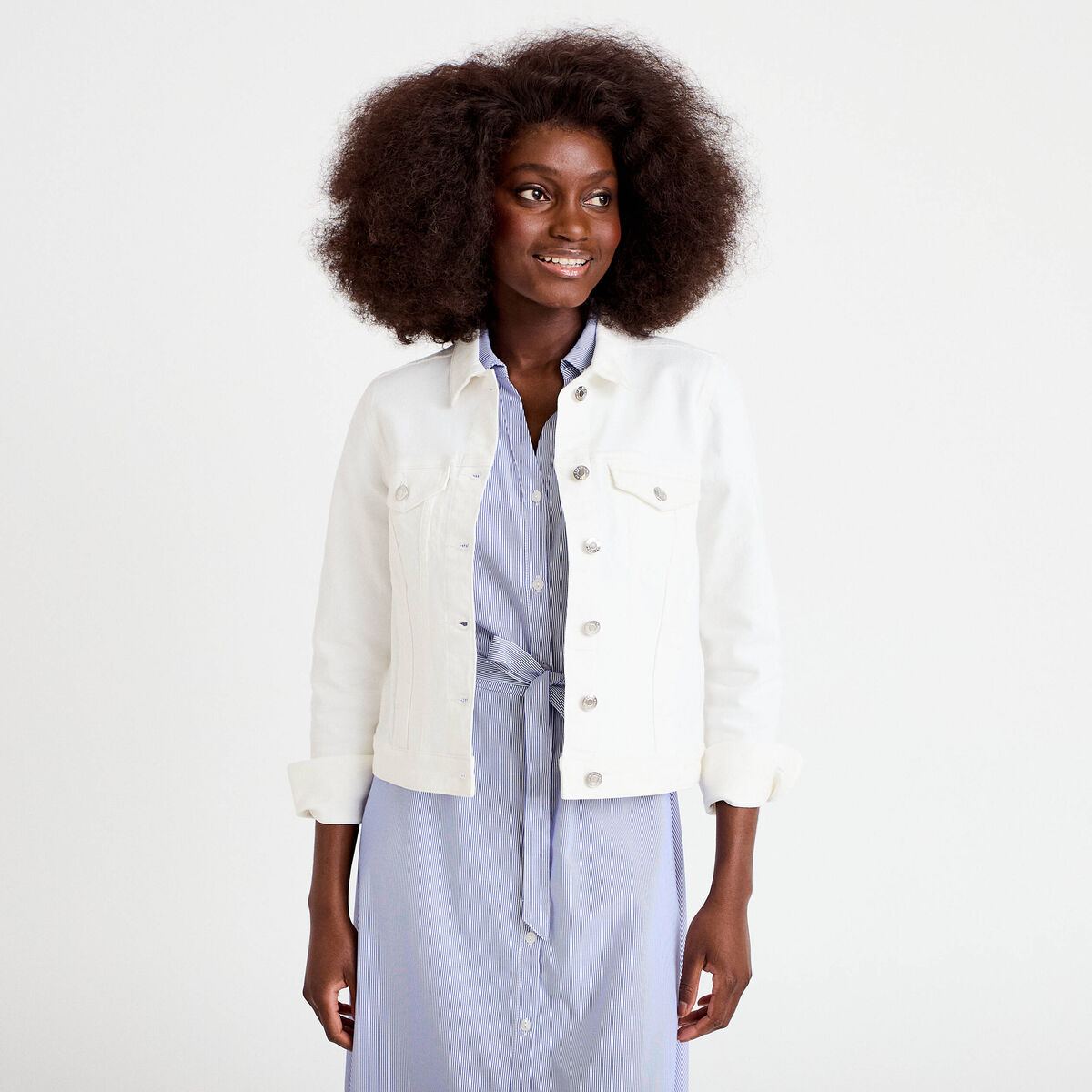 Veste en jean ecru femme