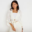 Kimono oversize ajour&eacute; ecru femme