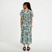 Robe &eacute;vas&eacute;e 3/4 col v manches courtes noir femme