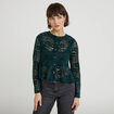 Blouse p&eacute;plum dentelle vert fonc&eacute; femme
