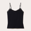 D&eacute;bardeur ajust&eacute; d&eacute;collet&eacute; dentelle noir femme