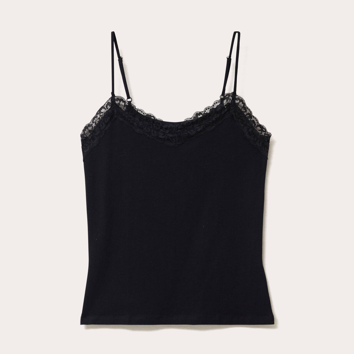 D&eacute;bardeur ajust&eacute; d&eacute;collet&eacute; dentelle noir femme