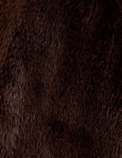Cache-cou en fausse fourrure marron fonc&eacute; femme