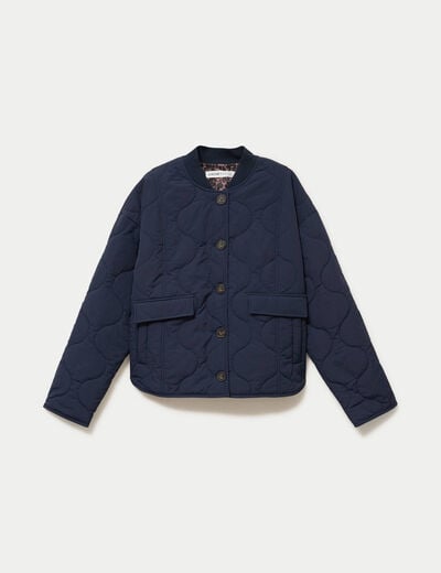 Veste ample manches longues bleu marine femme