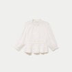 Blouse cintr&eacute;e col v manches 3/4 ecru femme