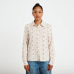 Chemise droite manches longues sable femme