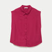 Chemise sans manches col am&eacute;ricain rouge femme