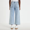 Jean wide leg cropped taille standard denim bleach femme