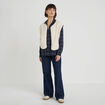 Chemise &agrave; carreaux fils m&eacute;tallis&eacute;s bleu fonc&eacute; femme