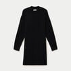 Robe pull droite manches longues noir femme