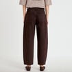 Jean barrel taille standard marron fonc&eacute; femme