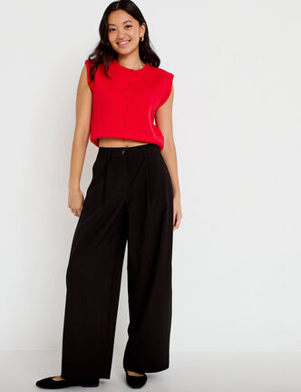 Pantalon bootcut taille standard noir femme