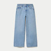 Jean wide leg d&eacute;tails clout&eacute;s denim bleach femme