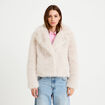 Manteau fausse fourrure ivoire femme