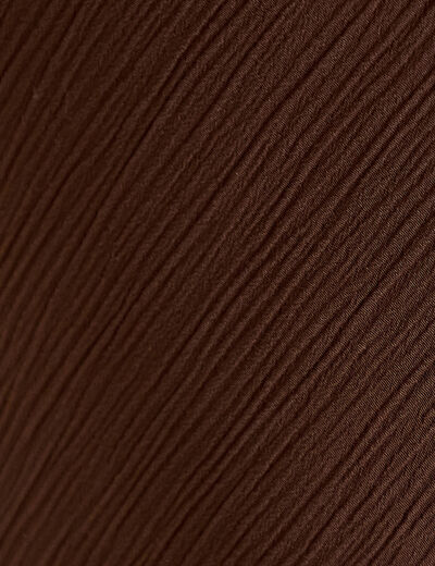 Jupe &eacute;vas&eacute;e 3/4 d&eacute;tail dentelle marron fonc&eacute; femme