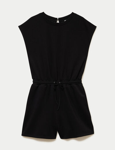 Combishort en molleton noir femme