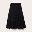 Jupe &eacute;vas&eacute;e longueur 3/4 dentelle noir femme
