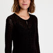 Gilet transparent manches longues noir femme