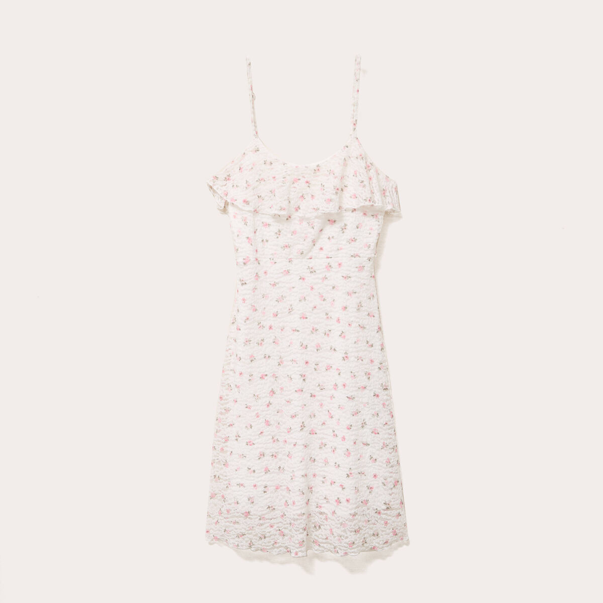 Robe droite courte fines bretelles blanc femme