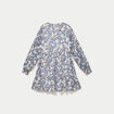 Robe droite col v manches longues blanc femme