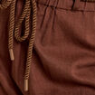 Short regular contenant du lin marron femme