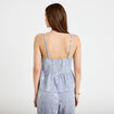 Top col v bretelles fines chin&eacute; bleu clair femme