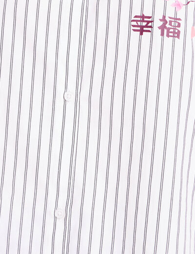 Chemise col chemise manches longues blanc femme