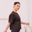 T-shirt manches courtes activewear marron fonc&eacute; femme