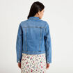 Veste cintr&eacute;e en jean col classique denim double stone femme