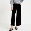 Pantalon taille haute velours noir femme