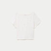T-shirt col bateau manches courtes ecru femme