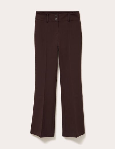 Pantalon flare marron fonc&eacute; femme
