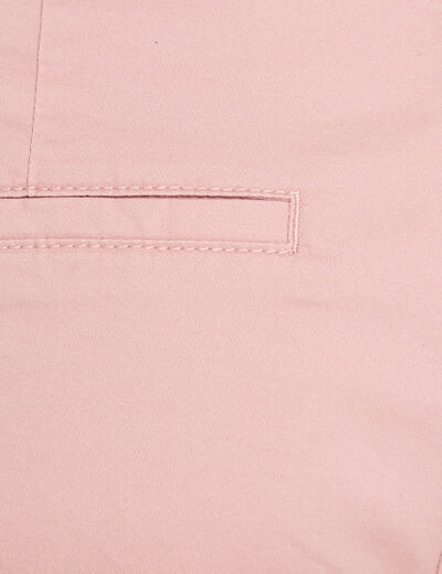 Pantalon chino 7/8&egrave;me rose pastel femme