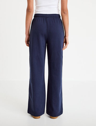 Pantalon large style jogging bleu marine femme