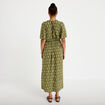 Robe longue manches courtes vert femme
